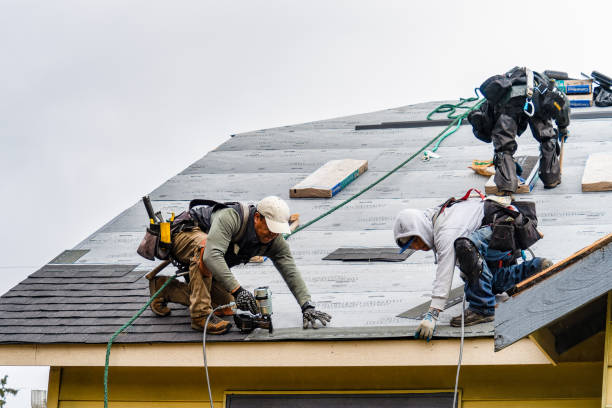 Professional Gutter Installation technician working in Derby, CT